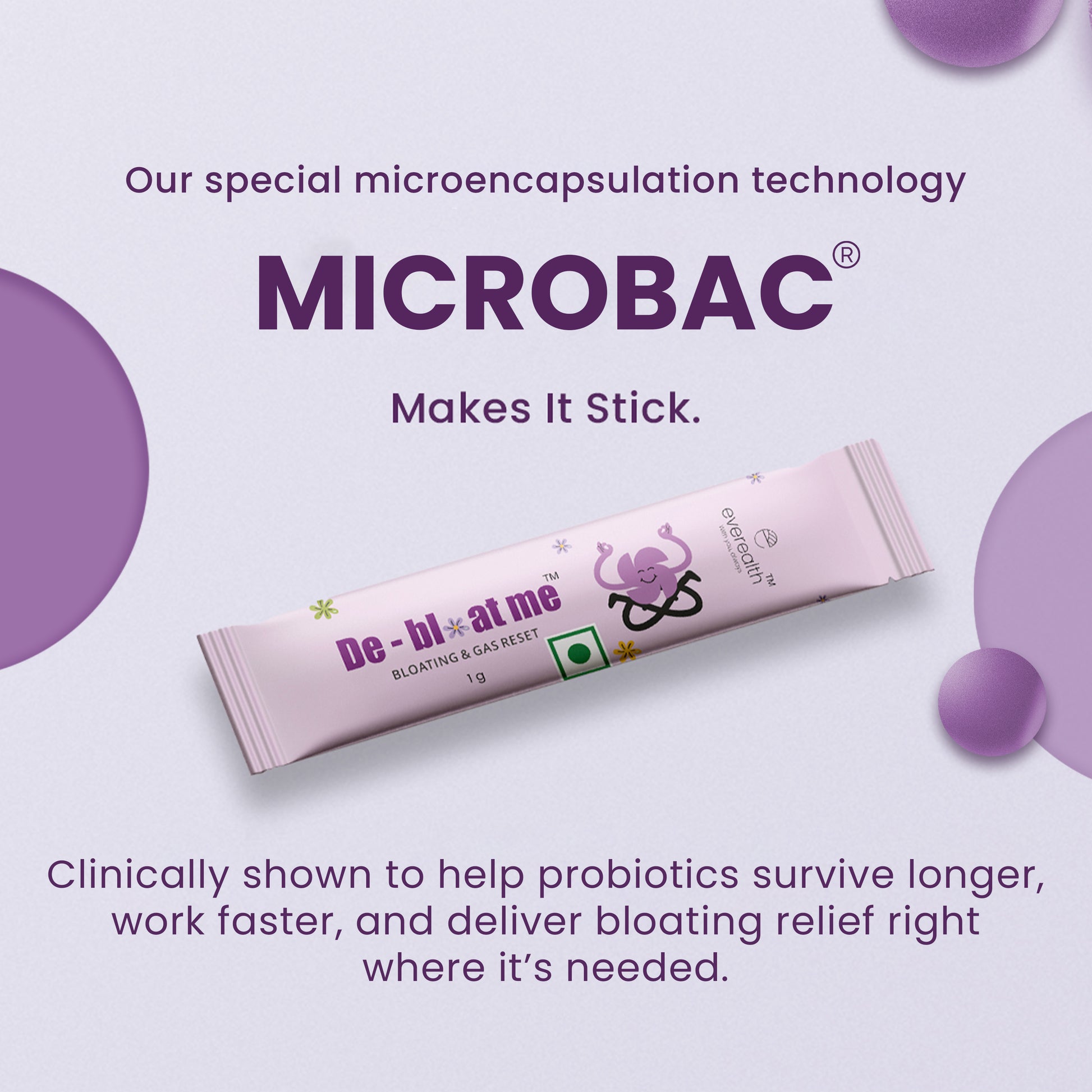 Microbac microencapsulation technology visual showing probiotic protection
