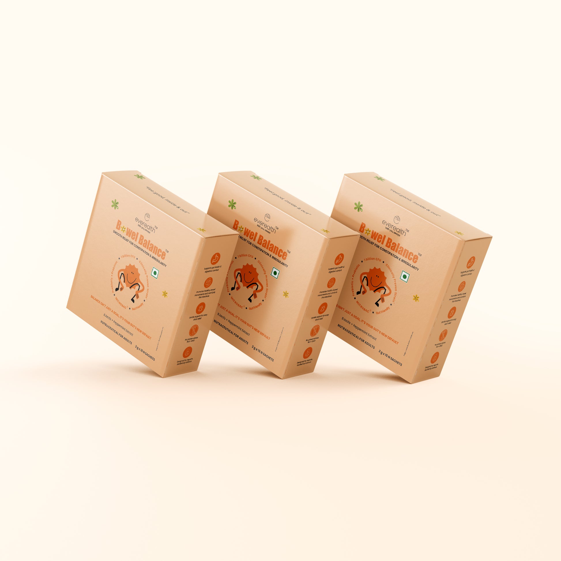 3 Pack of Bowel Balance sachets designed to support daily digestive wellness