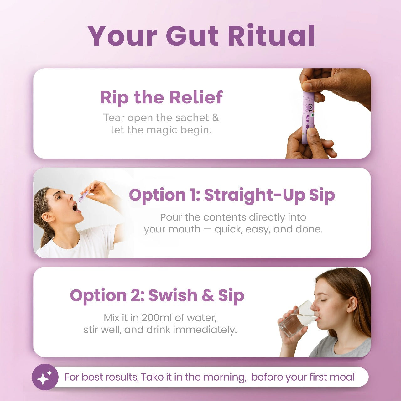 Step-by-step guide showing how to use De-Bloat Me daily