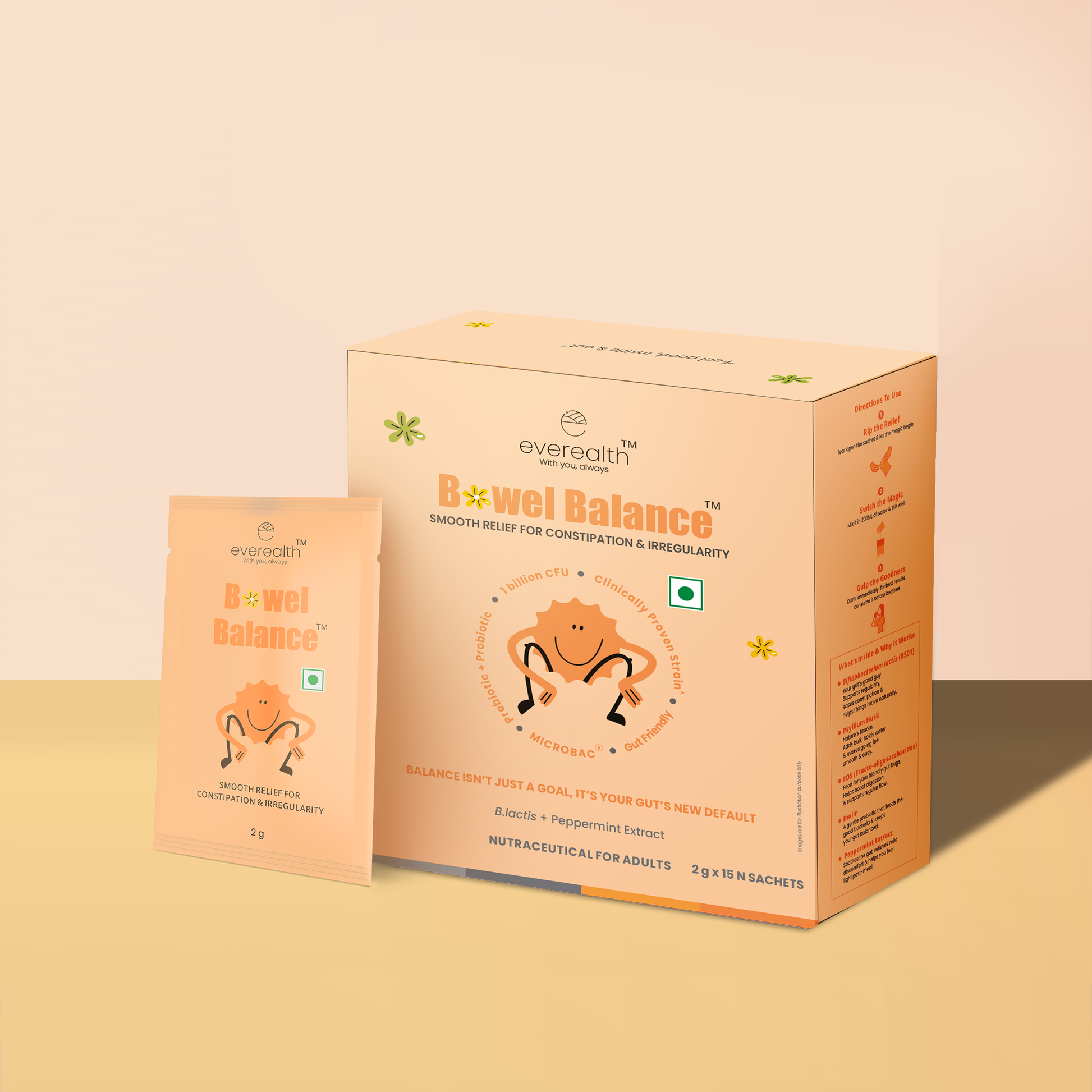 Everealth Bowel Balance constipation powder for smooth relief and gut balance